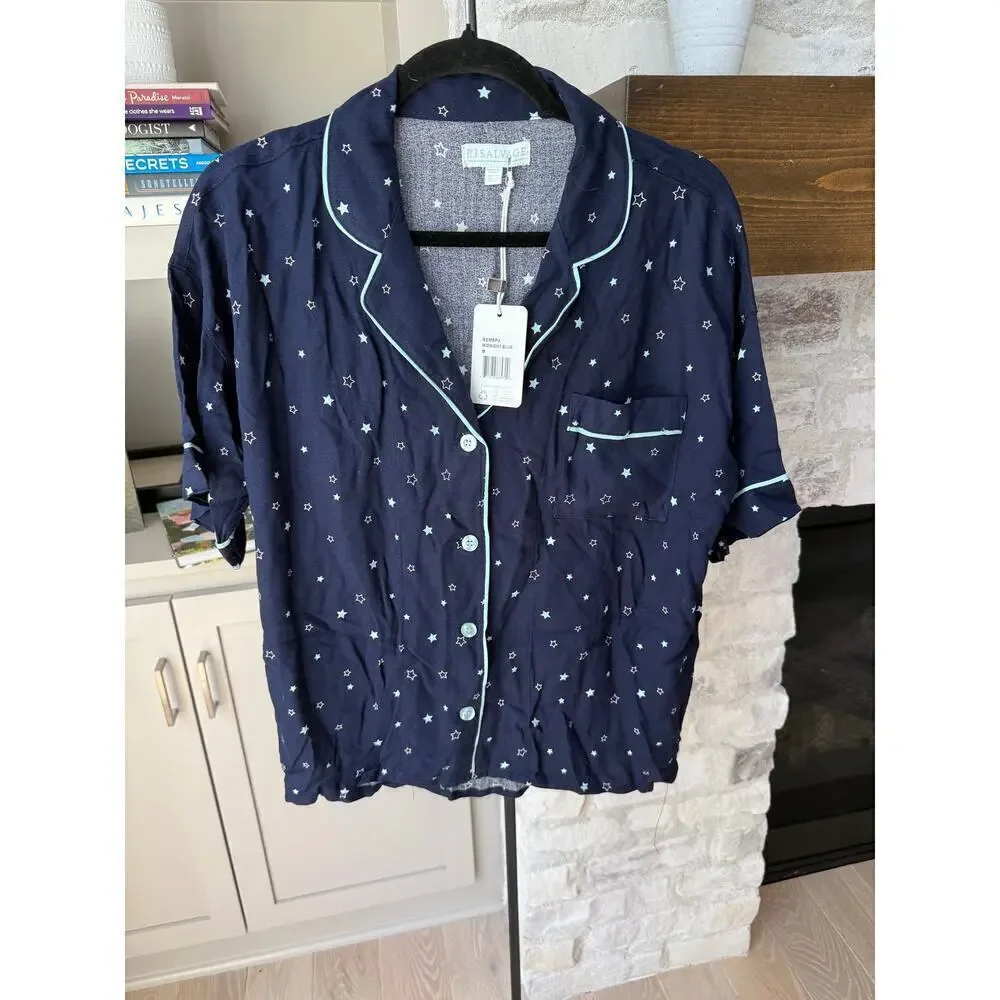 PJ Salvage Women's Midnight Blue Sky Pajama Set Size M